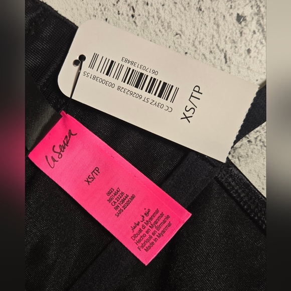 NWT La Senza Black Satin Corset & Garter Set XS - Picture 9 of 16